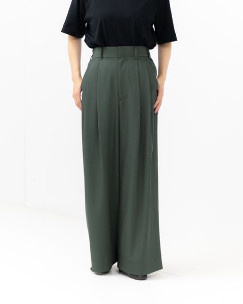 グラフペーパー Women's 25AW Techno Wool Nylon Two Tuck Wide Pants(GL253-40319)GREEN☆9月27日(土)発売！