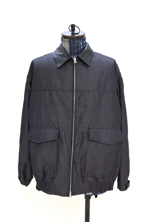 コムデギャルソンオム26SS ウールラミーギャバ×牛革ジャケット(HQ-J006-051)BLACK☆2月6日(金)発売！