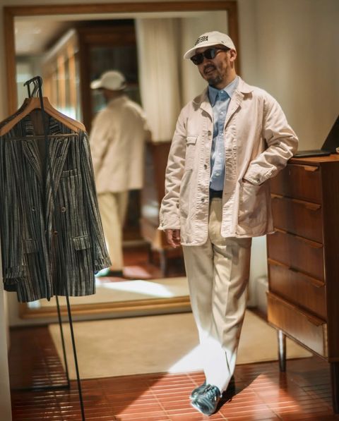 ファウンダ 25SS COVERALL JACKET(015FD251001)PINK BEIGE