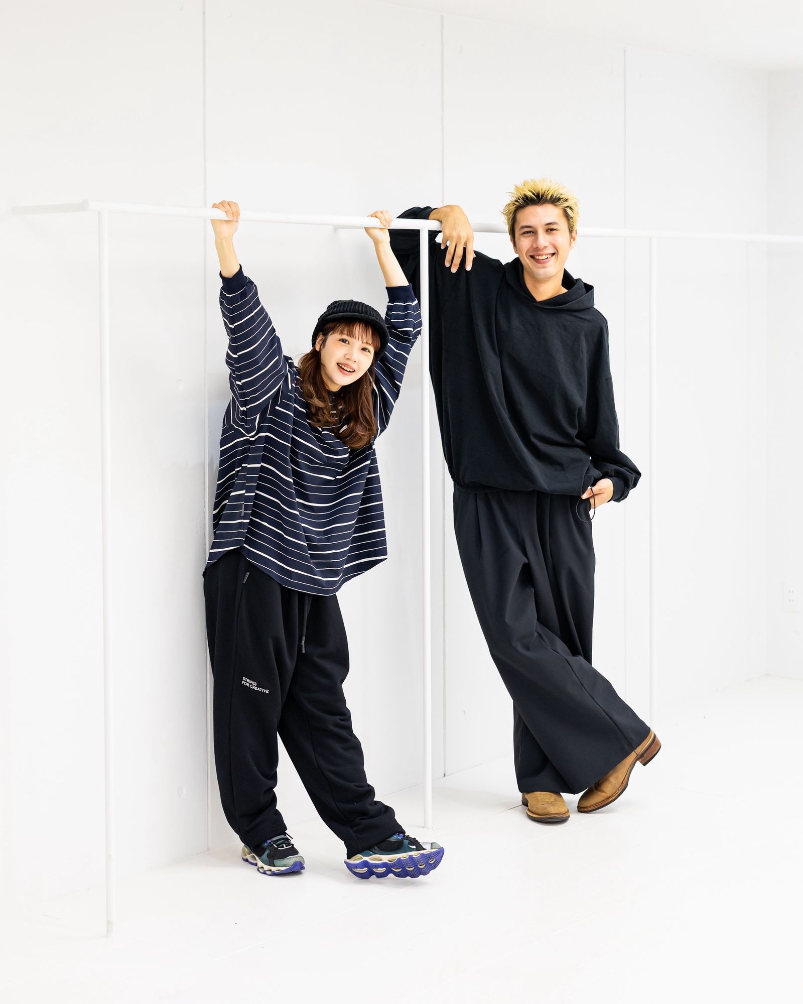 S.F.C 25FW エスエフシー SUPER BIG MIX STRIPE LS NYLON TEE (SFCFW25CS011)Navy☆10月25日(土)発売！