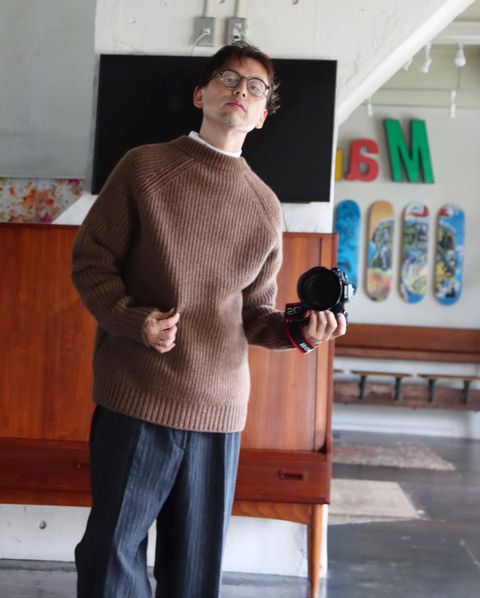 A.PRESSE Fisherman Pullover Sweater BROWN style.2021.9.18.