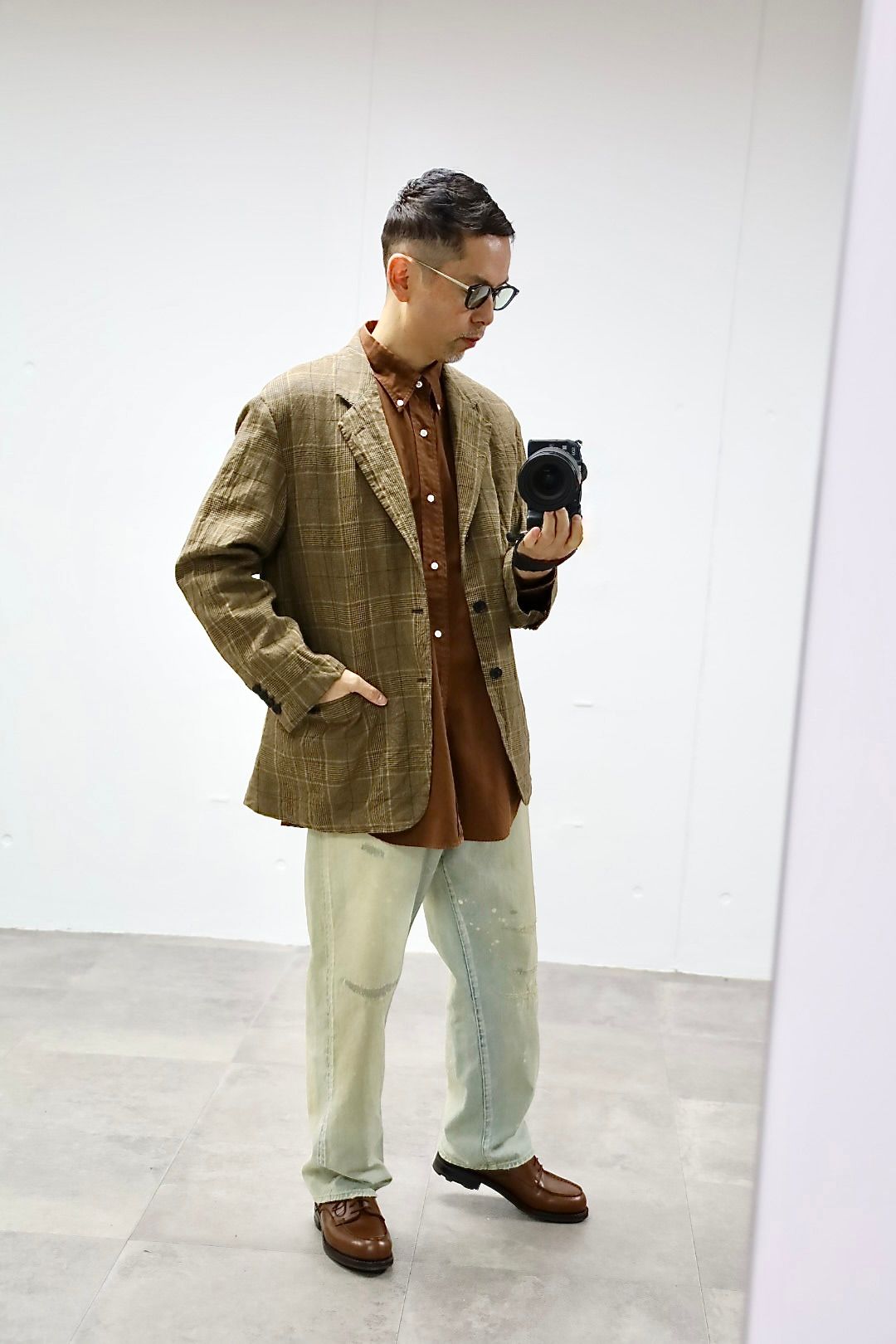 A.PRESSE 2026 STYLE1 Washed Wool Linen Jacketスタイル