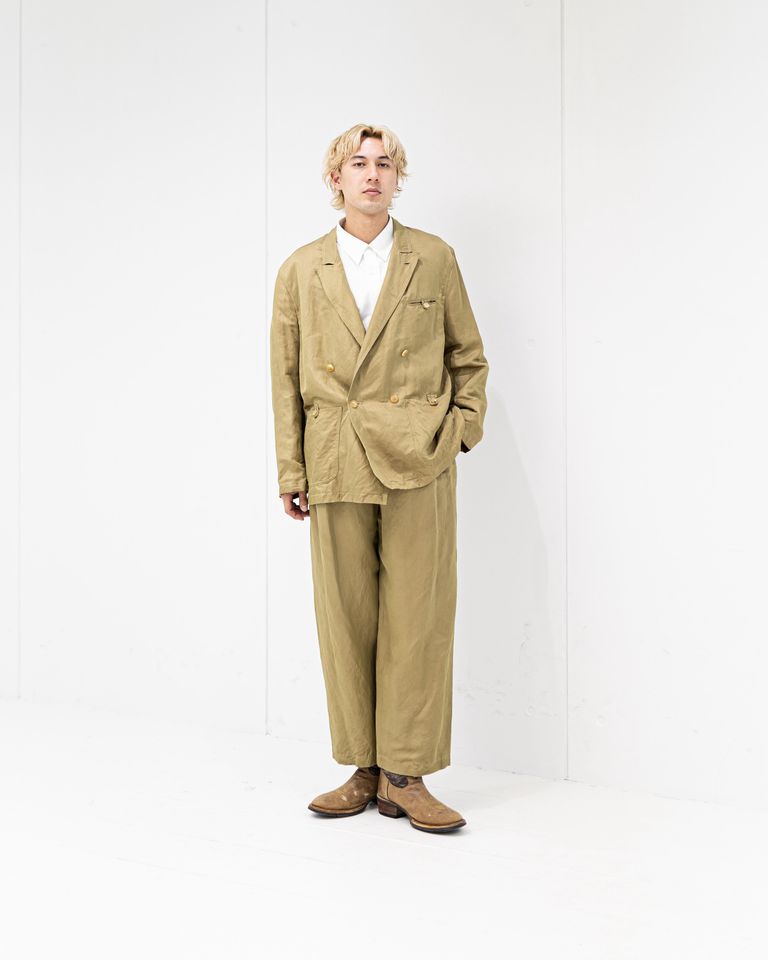 YOKE Linen Silk Kersey Double Breasted Blezer 新作発売！