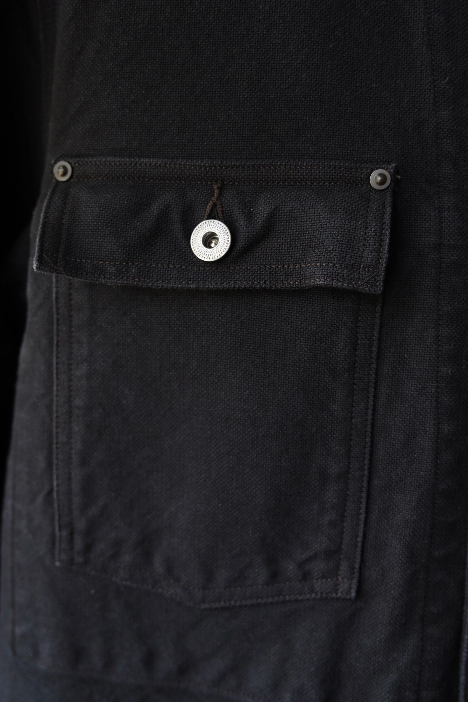 アプレッセ 2025 STYLE2 Vintage Silk Hemp Coverall Jacket(25AAP-01-53)BLACK