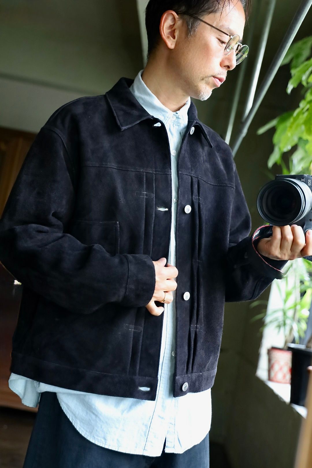 アプレッセ 2025 STYLE2 Suede Leather 1st Type Jacket(25AAP-01-10)BLACK