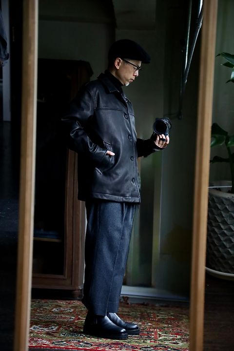 COMME des GARCONS HOMME 26FW ディアスキンレザーカーコートスタイル