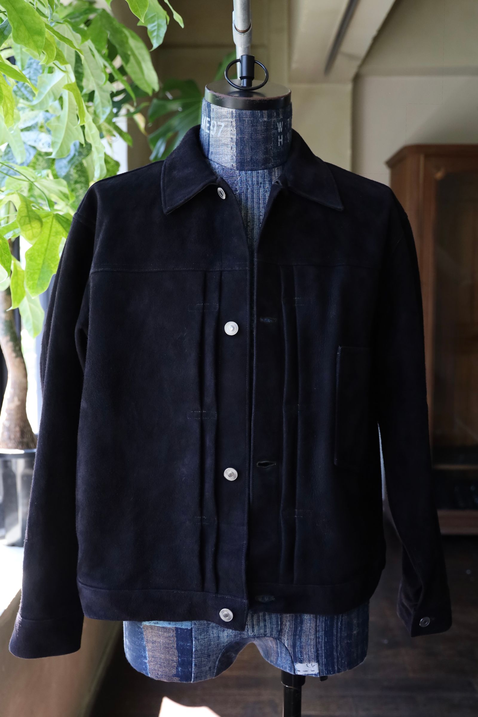 アプレッセ 2025 STYLE2 Suede Leather 1st Type Jacket(25AAP-01-10)BLACK