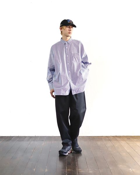 FreshService 24SS CORPORATE UNIFORM L/S SHIRT(BLUE STRIPE) style 2024.3.8