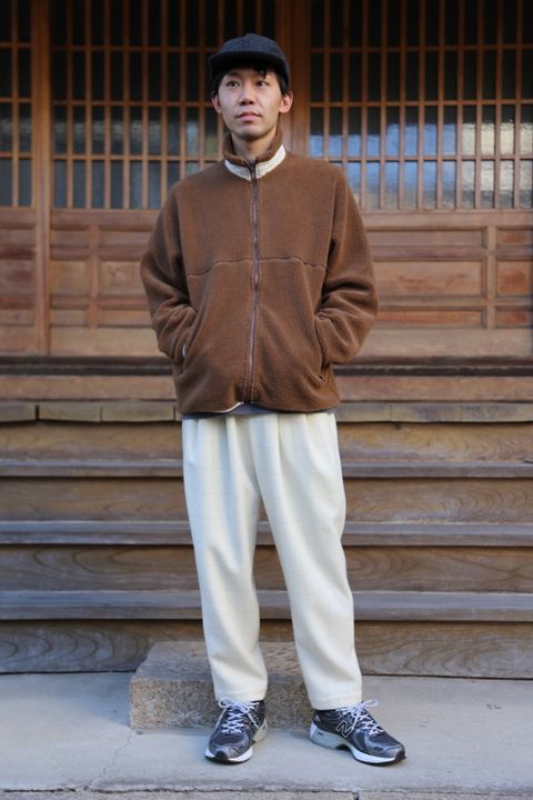 Graphpaper Wool Boa Zip-Up Blouson"CAMEL"Style.2020.11.9.