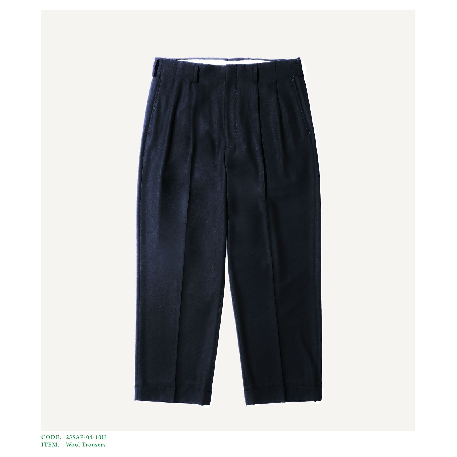 A.PRESSE - アプレッセ 25SS Wool Rayon Wide Trousers(25SAP-04 A.PRESSE - アプレッセ 25SS Wool Rayon Wide Trousers(25SAP-04