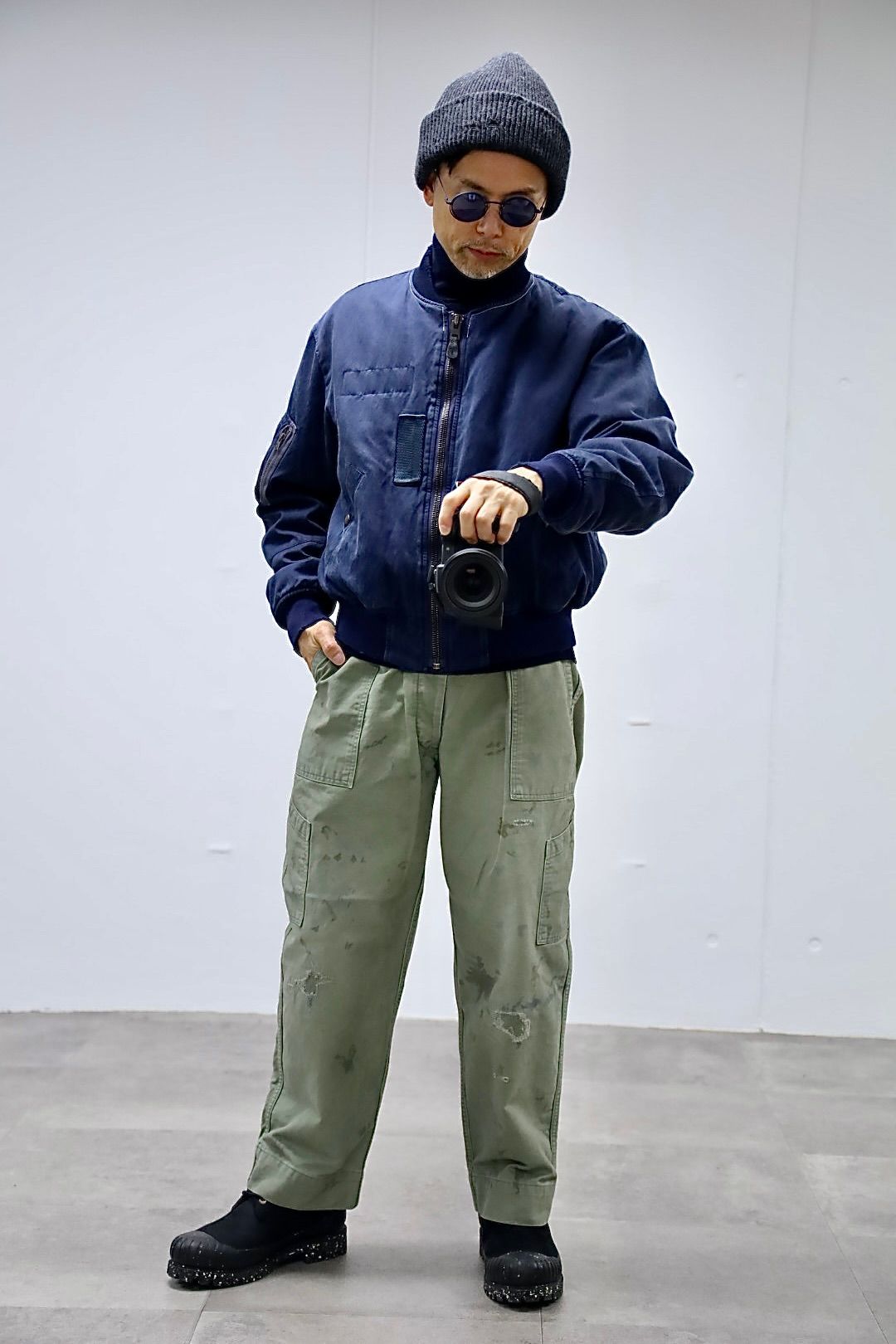アプレッセ 2025 STYLE2 Vintage Silk Flight Jacket(25AAP-01-26)NAVY☆10月25日(土)発売!
