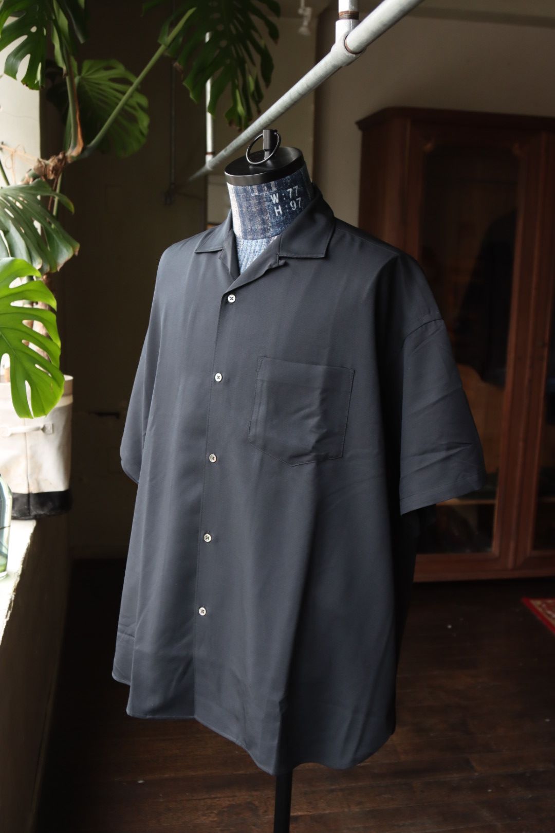 フレッシュサービス COOLFIBER OPEN COLLAR S/S SHIRT(FSC252-50025)BLACK