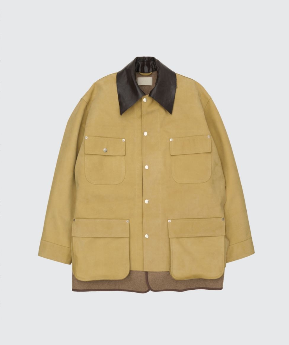 ヨーク 25FW Nuback Leather Coverall Jacket(YK25FW01019B) YELLOW BEIGE☆10月11日(土)新作発売！