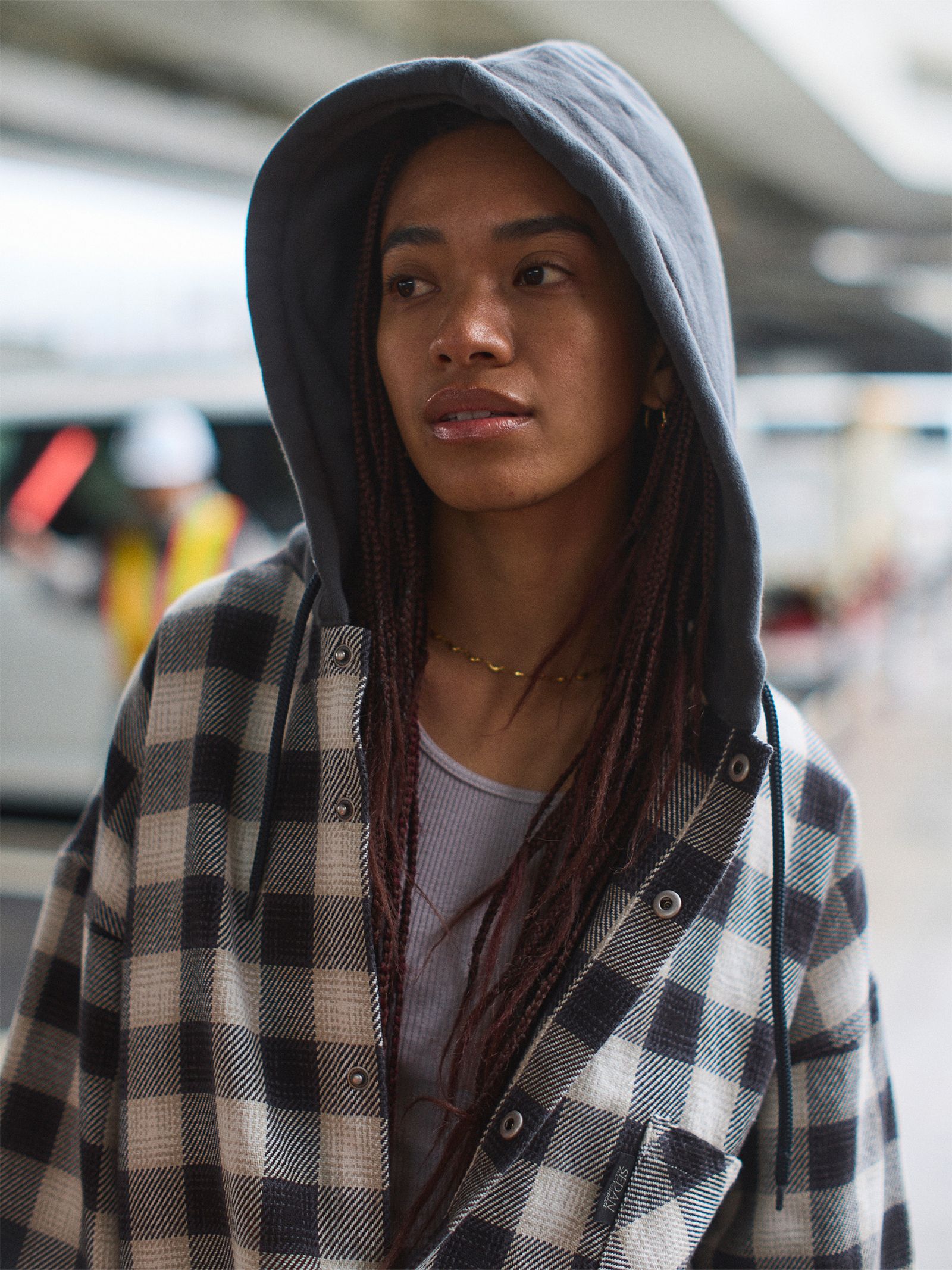セダンオールパーパス FW24 Flannnel Hoodie(SD24F-SH03)Grey Plaid