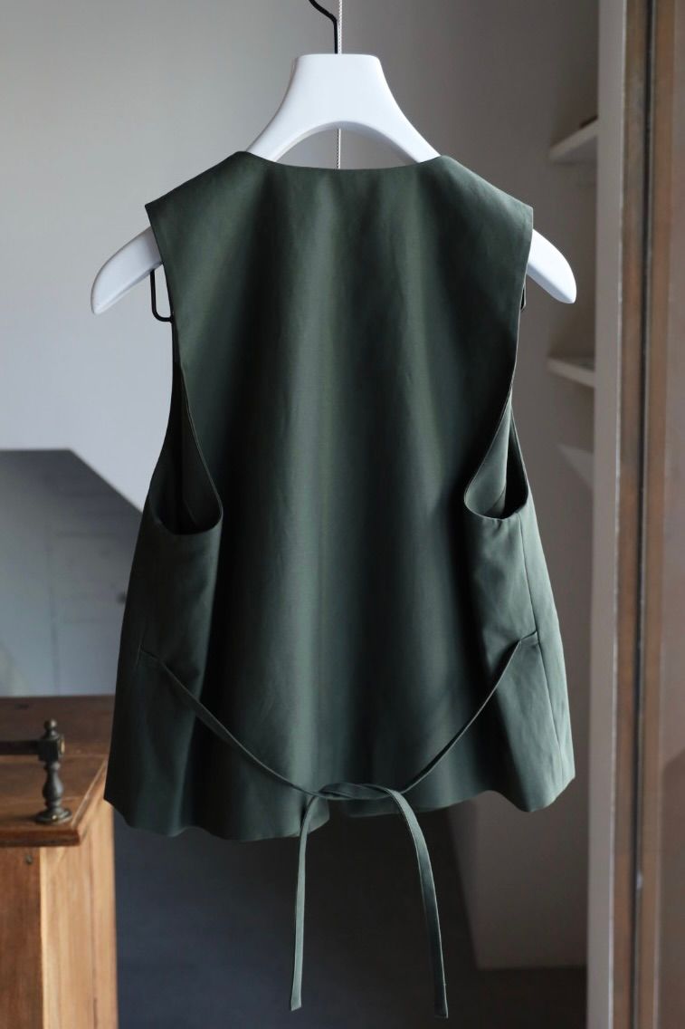 Graphpaper 25AW Women's Cotton Cupro Back Satin Gilet(GL253-30346)GREEN☆9月6日(土)発売！