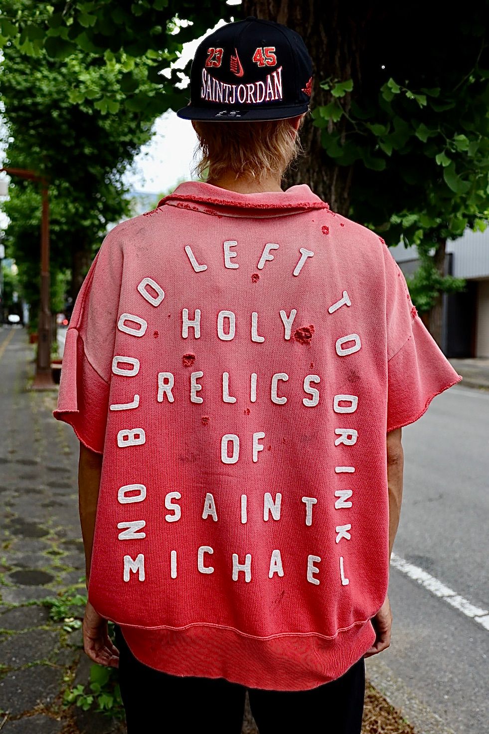 SAINT Mxxxxxx SAINT HALF ZIP SWEAT MARKスタイル