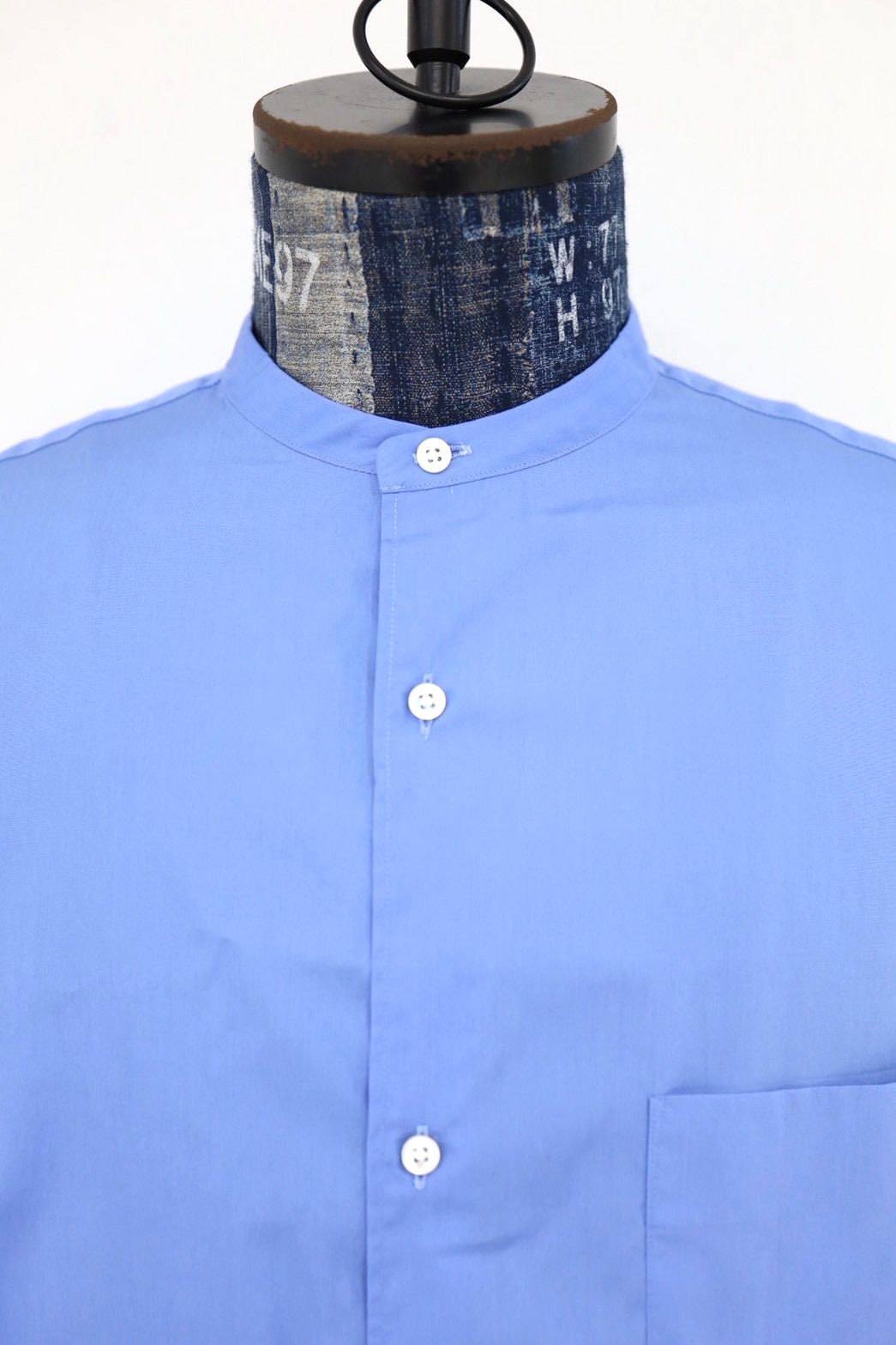 グラフペーパー26SS シャツ Broad S/S Oversized Band Collar Shirt(GM261-50004)BLUE☆4月11日(土)発売！