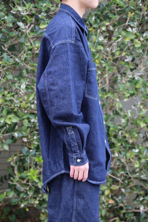 Graphpaper Denime Five Pocket Pants & Denime Regular Collar Shirt style 2020.12.14