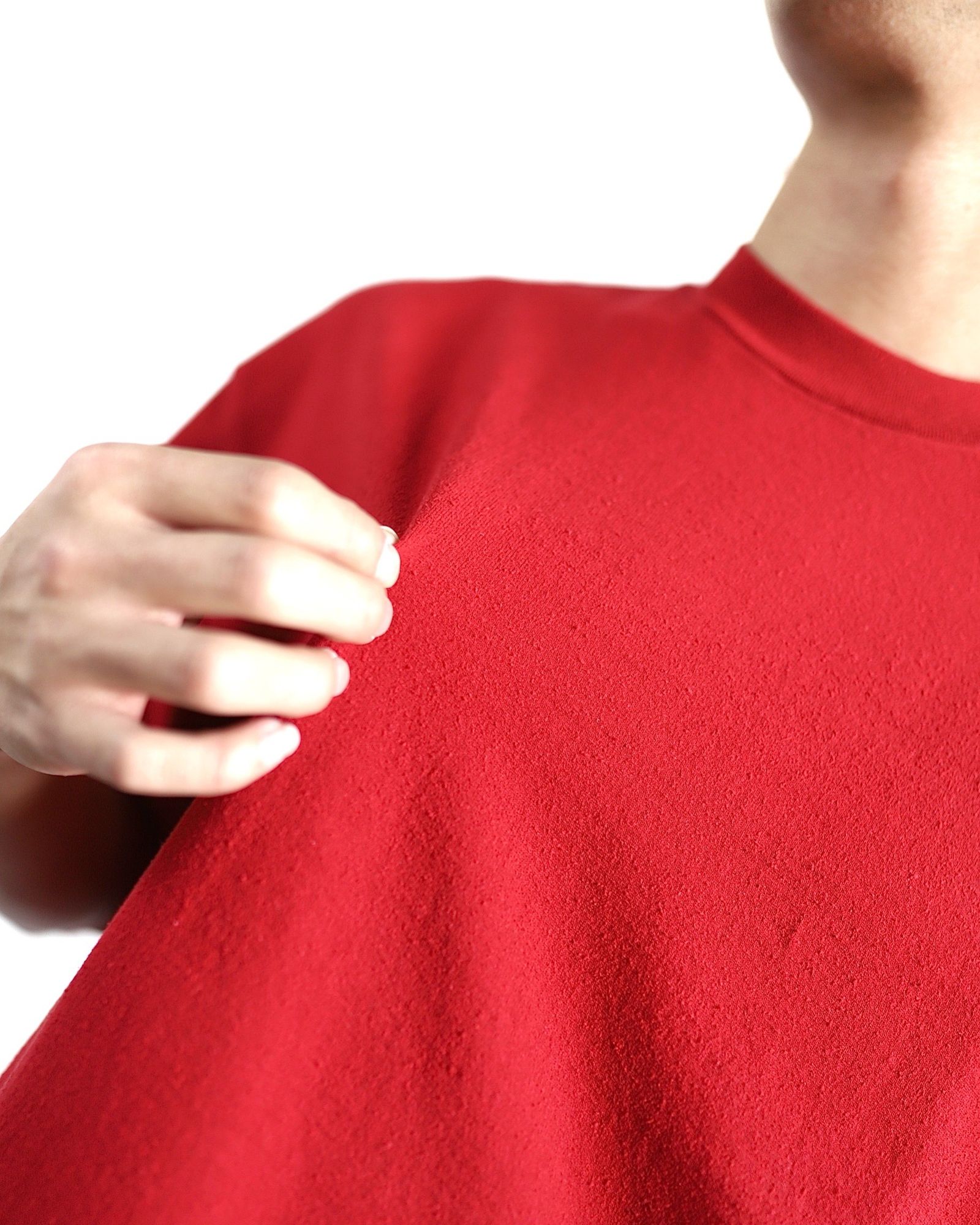 ブラームス24SS blurhms Co/Silk Nep Plain Tee(DarkRed) style 2024.3.21