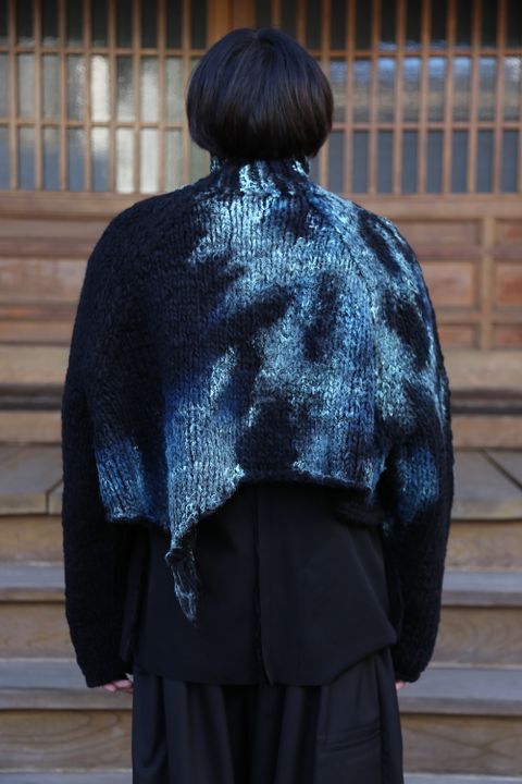 yohji Yamamoto 朝倉ペイント手編みタートルB"BLACK"style.10.1.