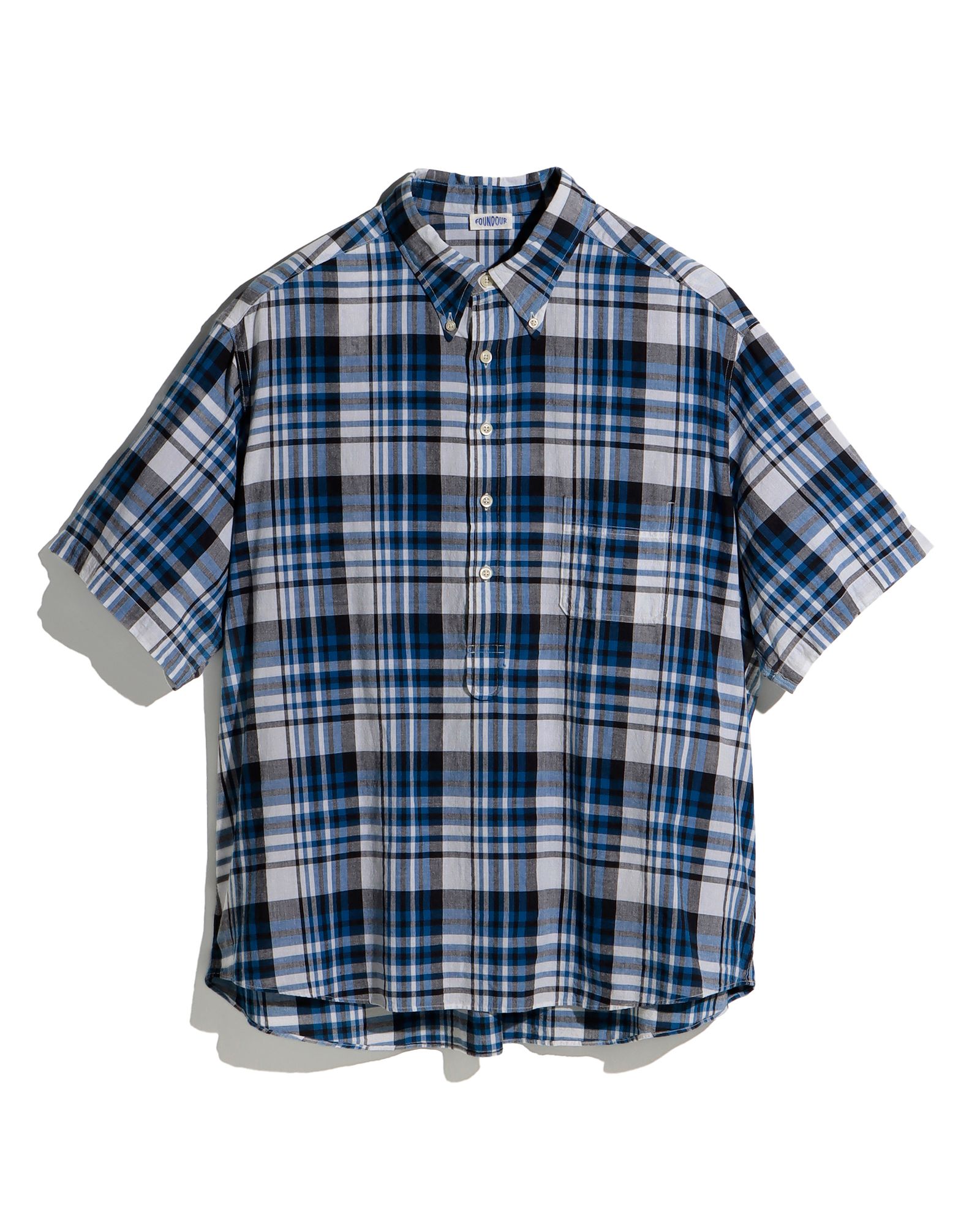 ファウンダ 25SS PULLOVER SHIRT(015FD251010)BLUE/WHITE
