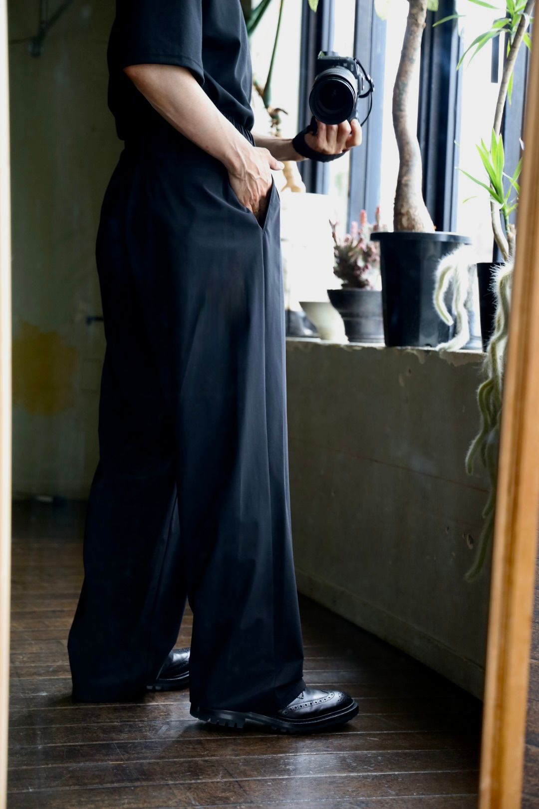 グラフペーパー 25SUMMER Flex Tricot Wide Chef Pants(GM252-40041)BLACK