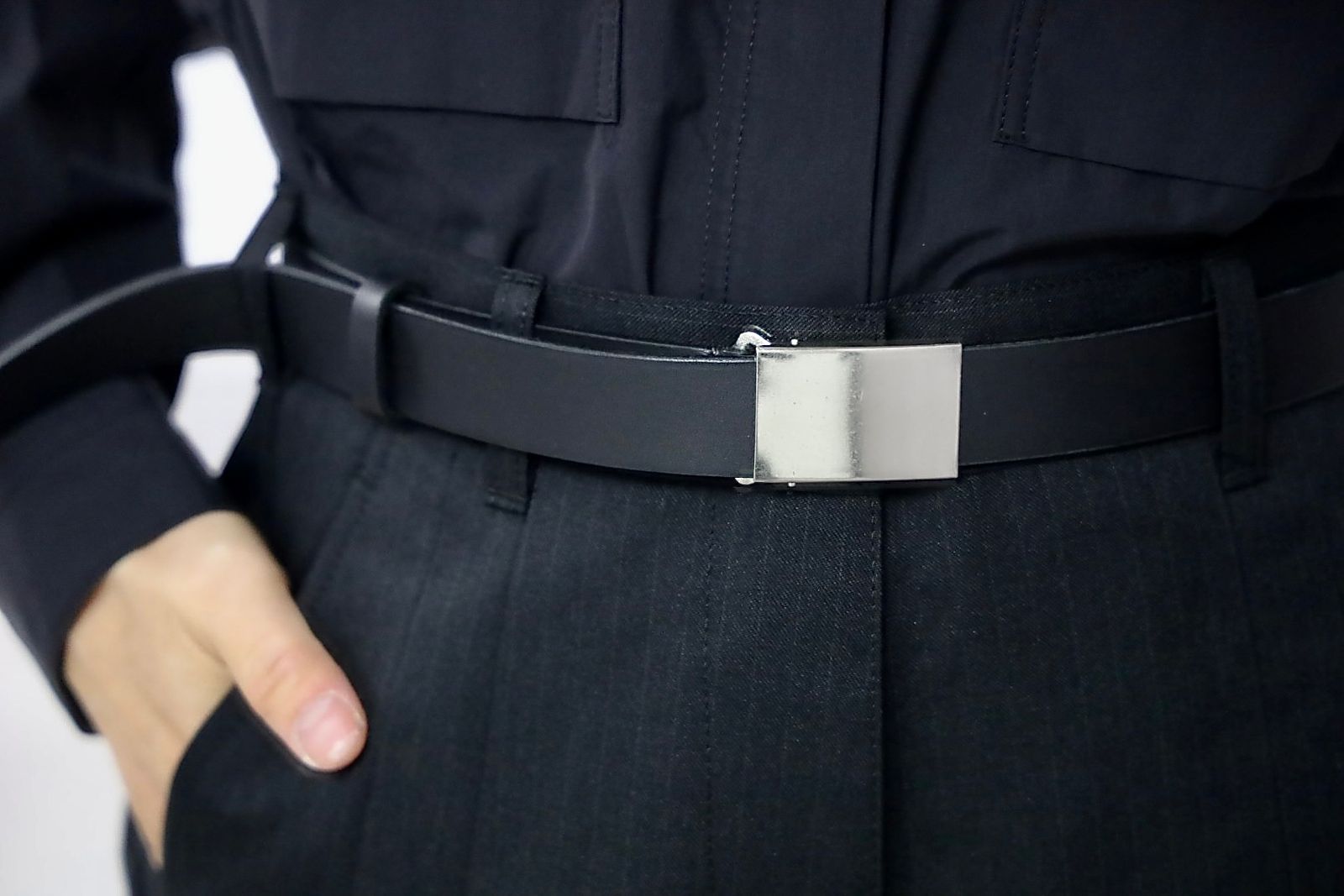 コムデギャルソンオム26SS ストライプワイドパンツ(HQ-P005-051)BLACK