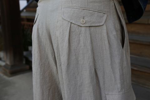 yohji yamamoto リネンジョッパーズパンツ(HD-P47-303-1A) style.2021.4.9.