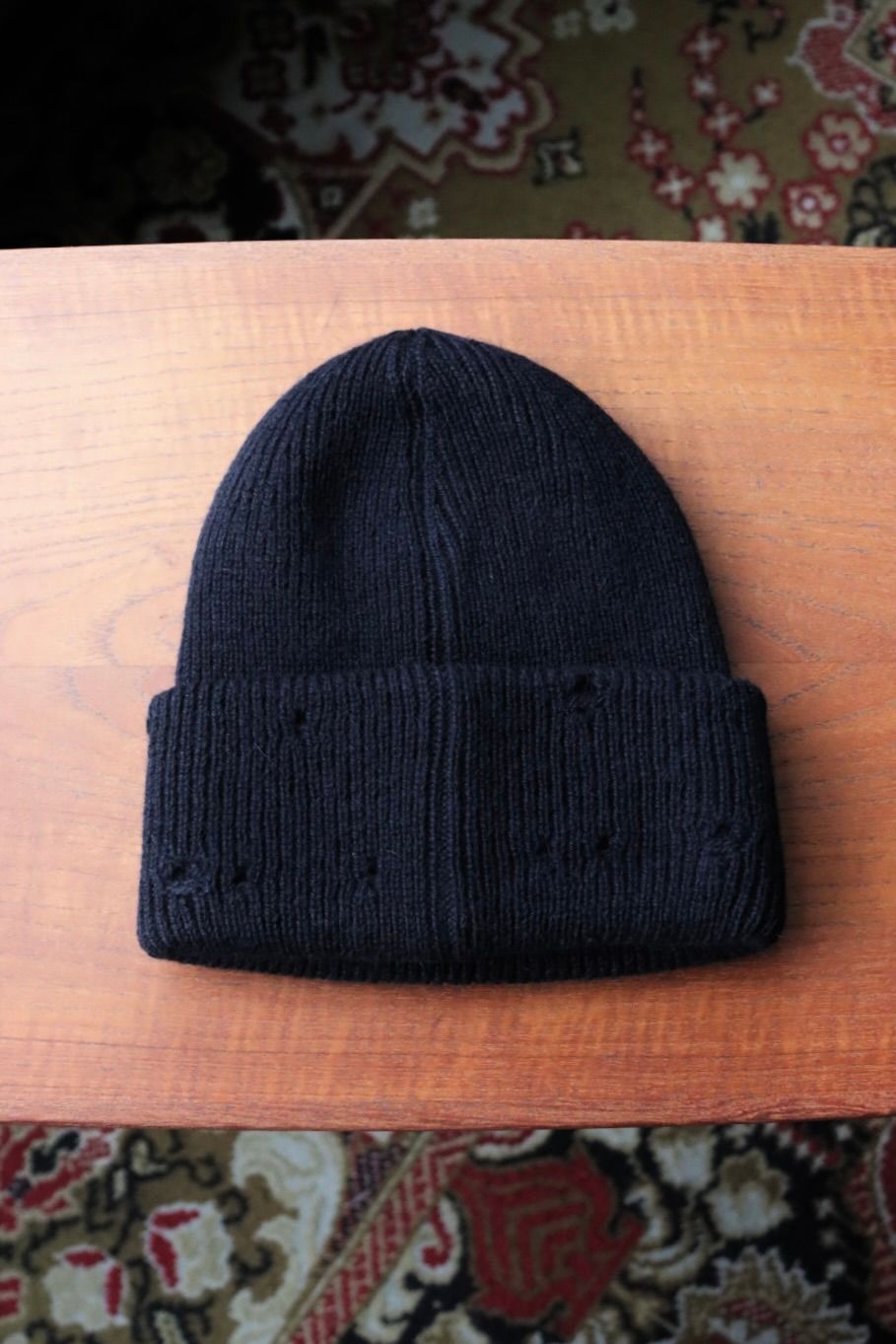 ワイズフォーメン DAMAGED KNIT CAP (ML-H01-160)BLACK☆新作発売！