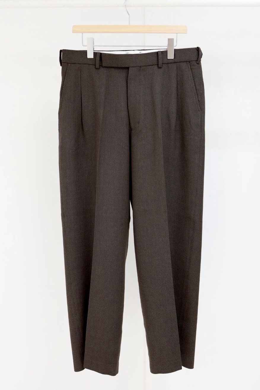 マーカ 26AW SINGLE PLEAT WIDE TROUSERS(M26C10PT02C)BROWN BIRD’S-EYE☆新作発売！