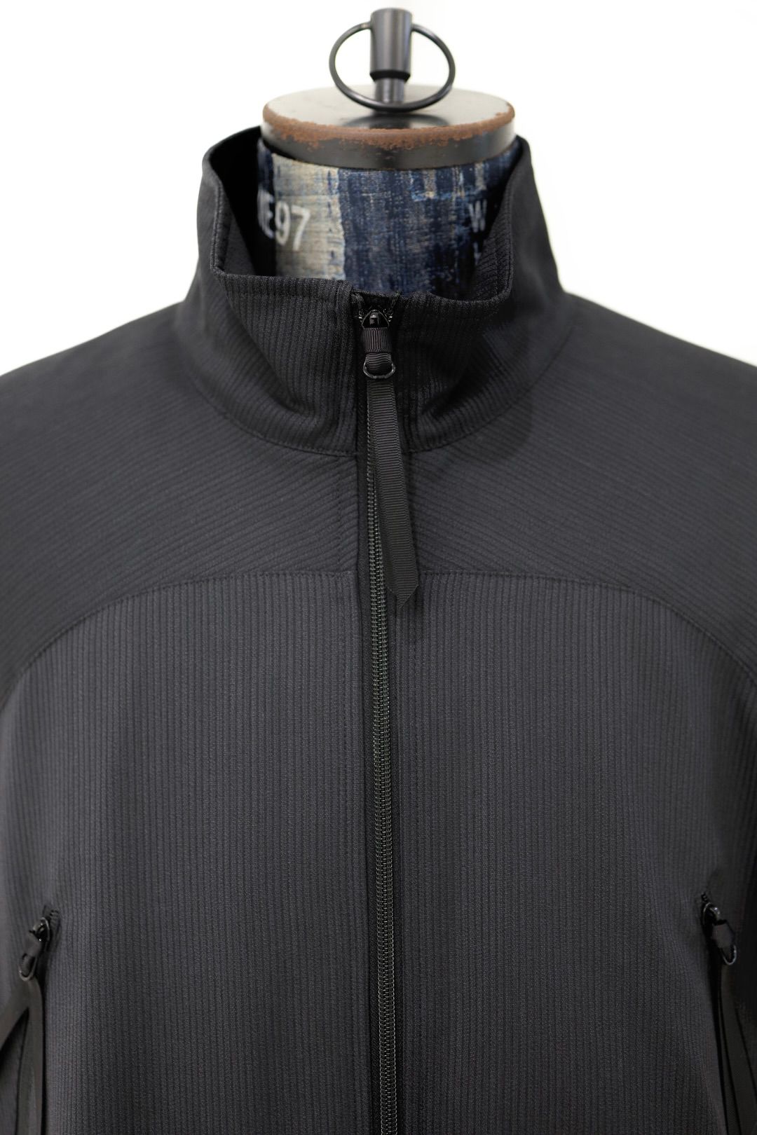 グラフペーパー Melange Pique Zip-up Stand Collar Jacket(GM263-30441)BLACK☆9月26日(土)発売！