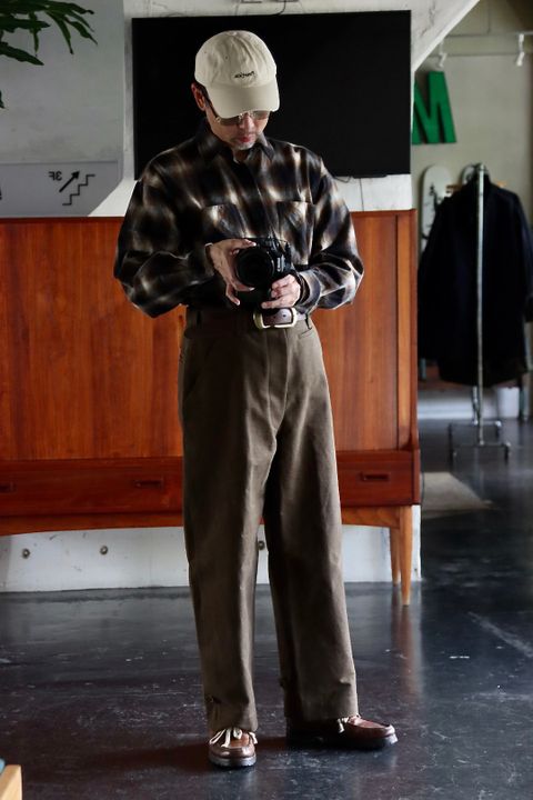 アプレッセ22FW Motorcycle Trousers"OLIVE"スタイル