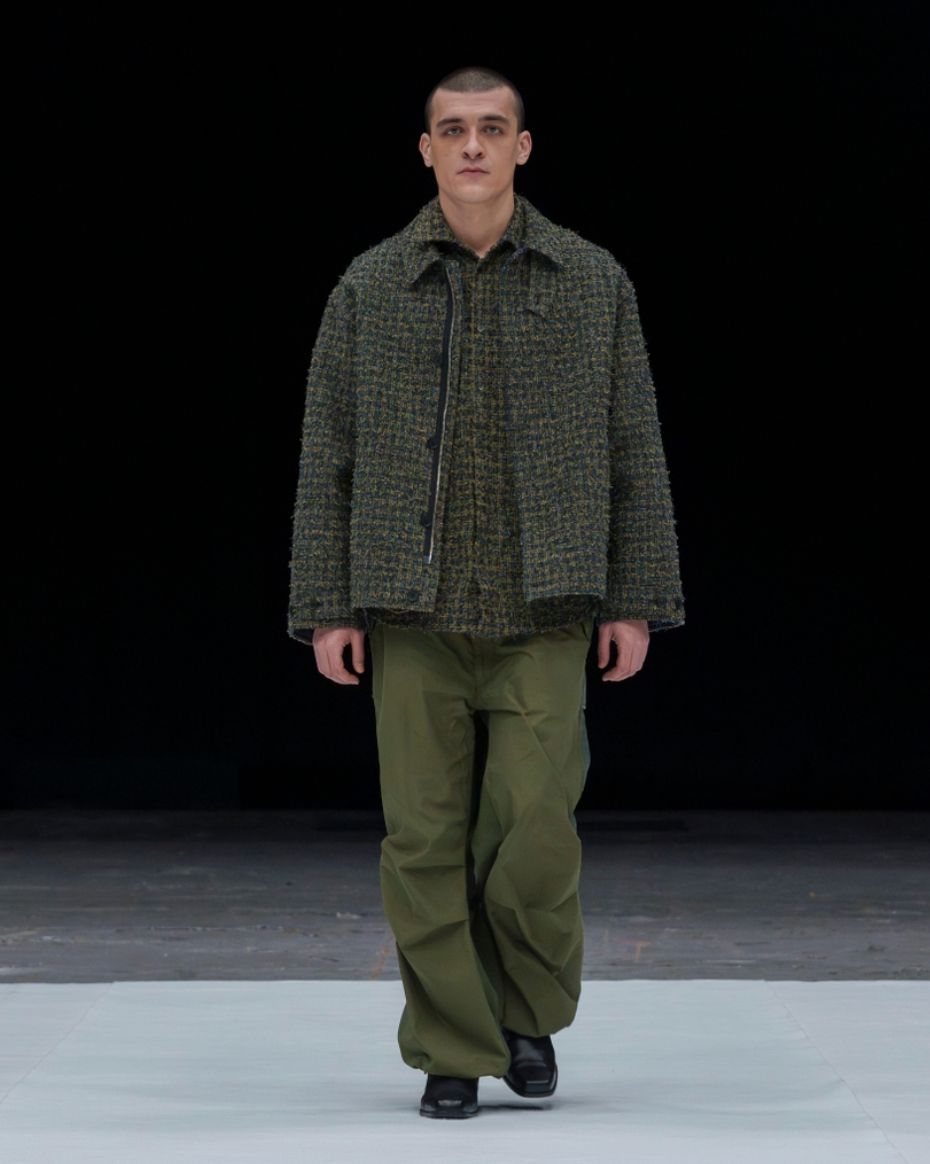 ヨーク 25FW Needlepunched Cotton Plaid Drizzler Jacket(YK25FW01031B) GREEN☆10月11日(土)新作発売！