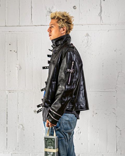 doublet BUCKLE OVERLOAD LEATHER JACKET ミックススタイル