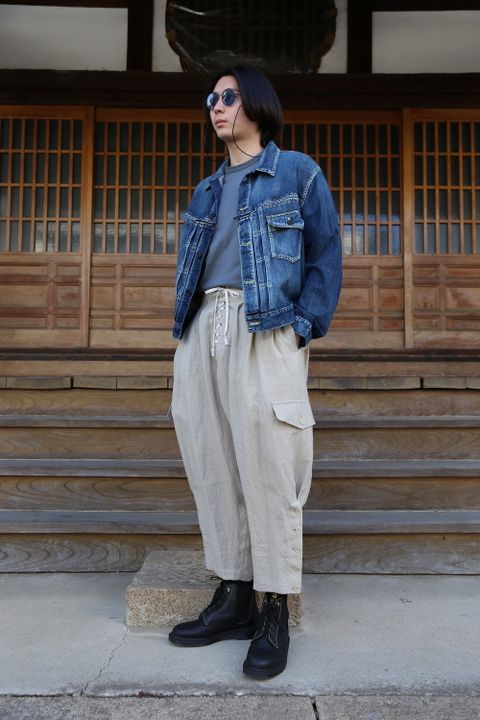 yohji yamamoto リネンジョッパーズパンツ(HD-P47-303-1A) style.2021.4.9.