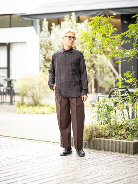 MARKAWARE DOUBLE PLEATED SEMI EASY TROUSERS MARKスタイル