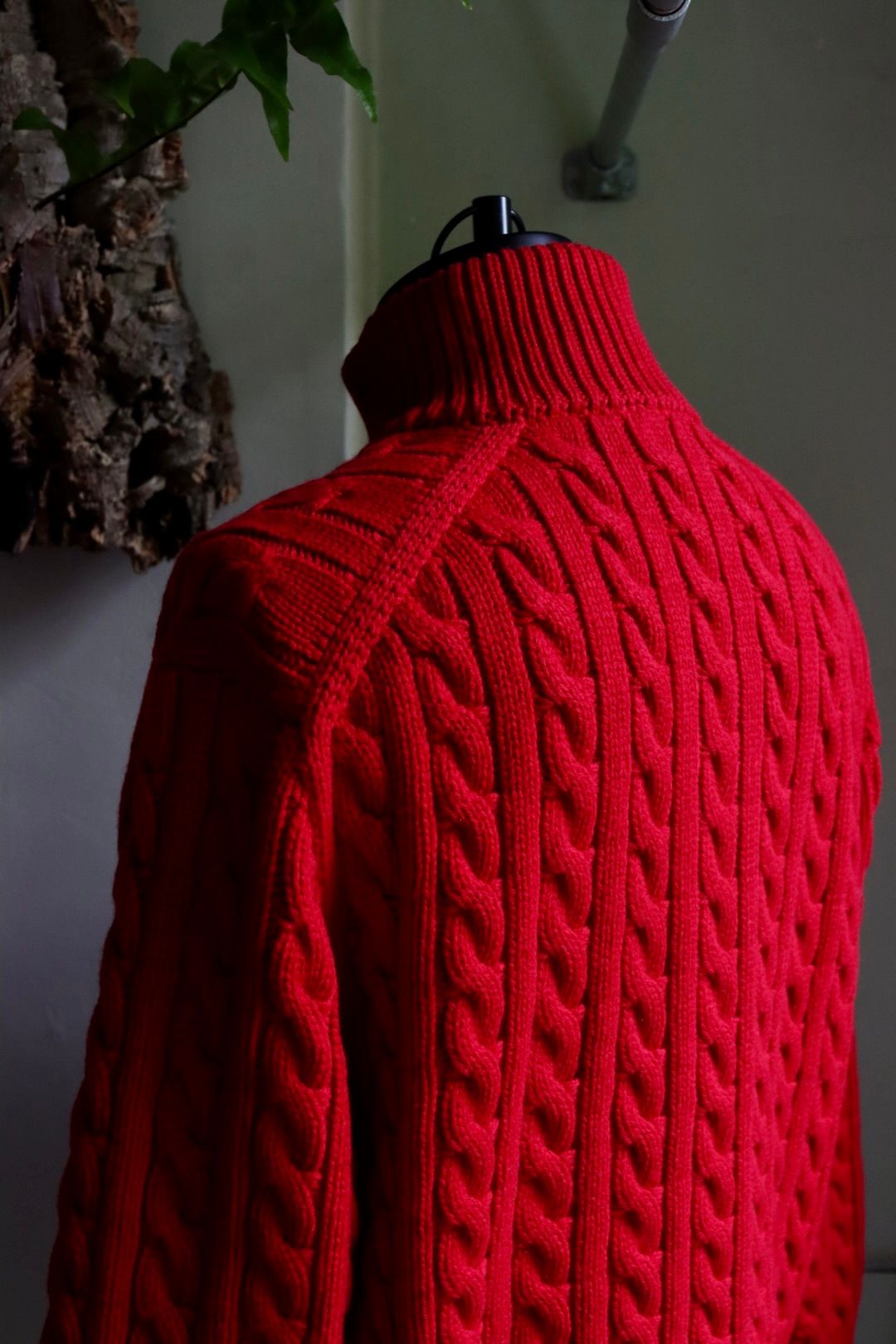 アプレッセ23AW Cashmere Aran Half Zip Sweater(23AAP-03-03K)RED