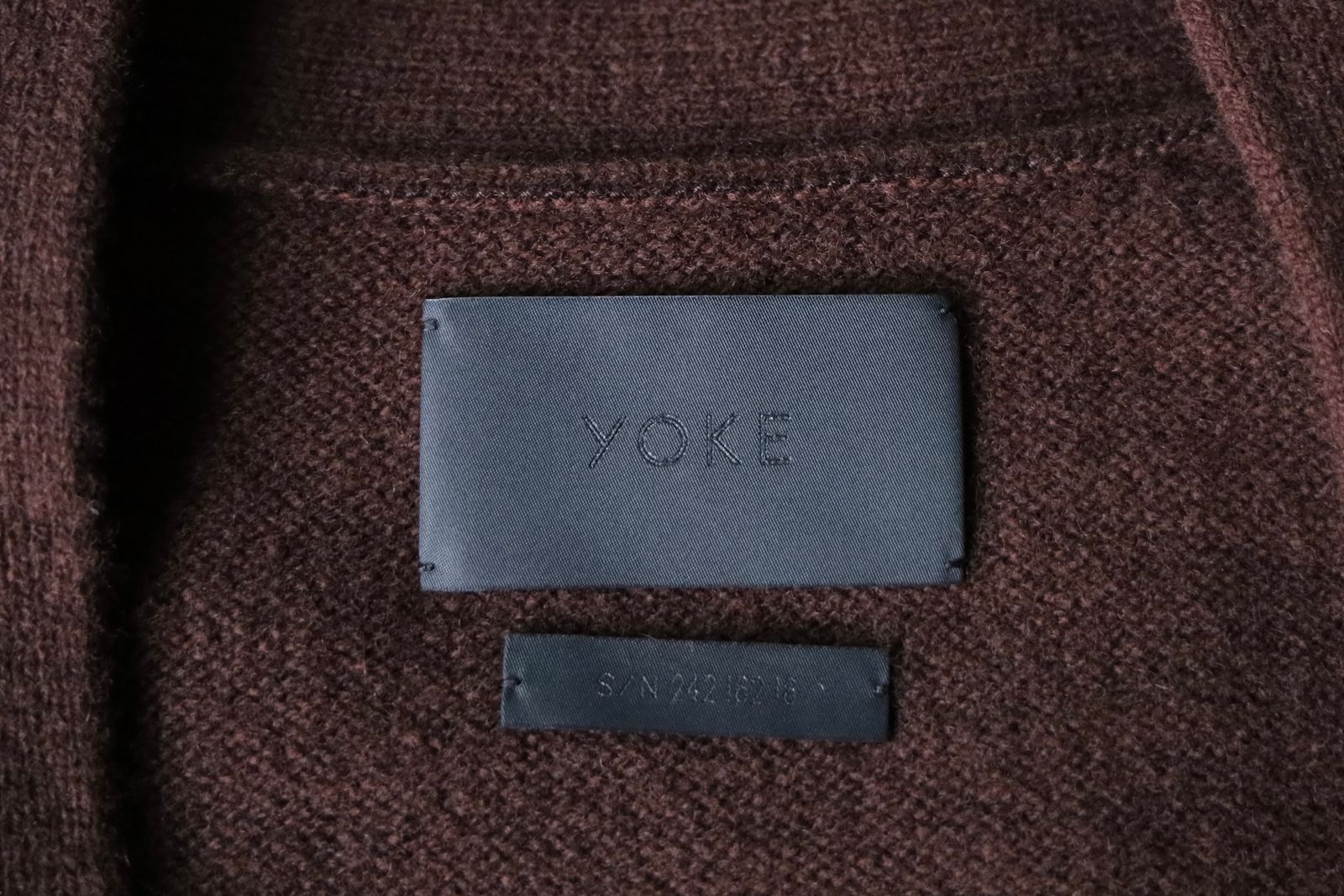 ヨーク24FW PAINTED ELBOW PATCH CARDIGAN(YK24FW0821S)BROWN