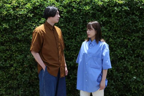 Graphpaper Broad Oversized S/S Regular Collar Shirt(GM212-50625B) style. 2021.05.30.
