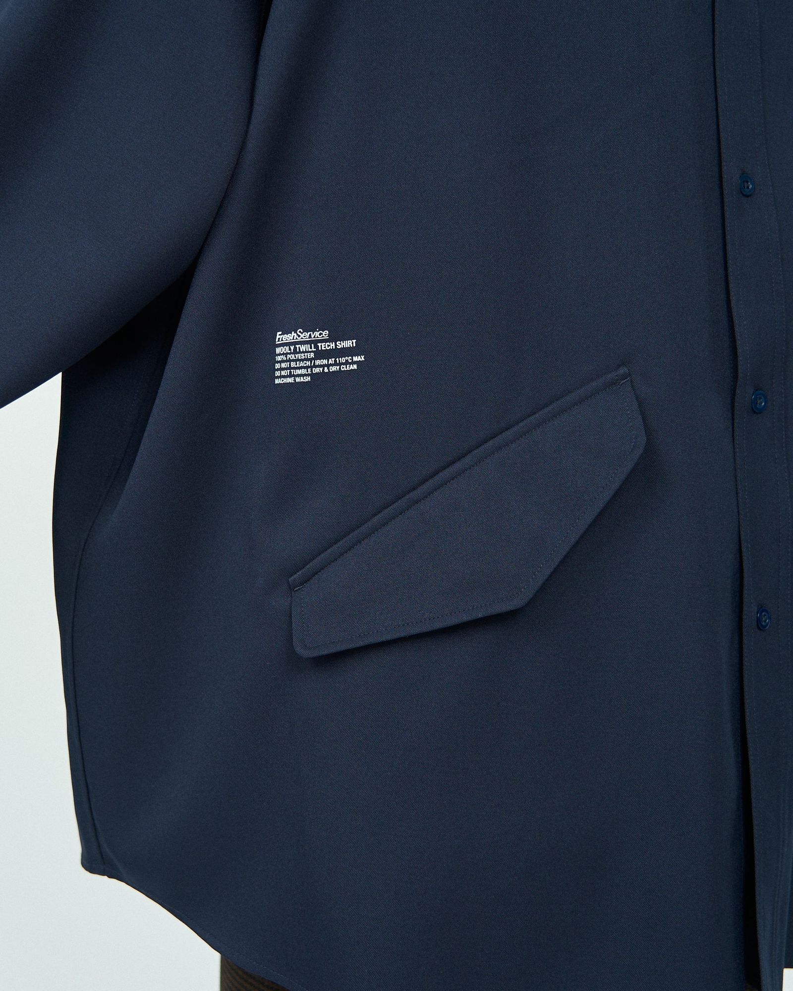 フレッシュサービス WOOLY TWILL TECH SHIRT(FSC243-50179) NAVY
