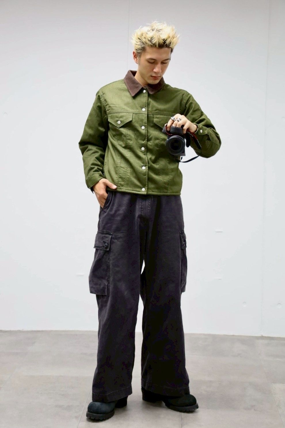 ファウンダ 25AW COLOR DENIM JACKET(015FD252017)KHAKI☆新作発売！