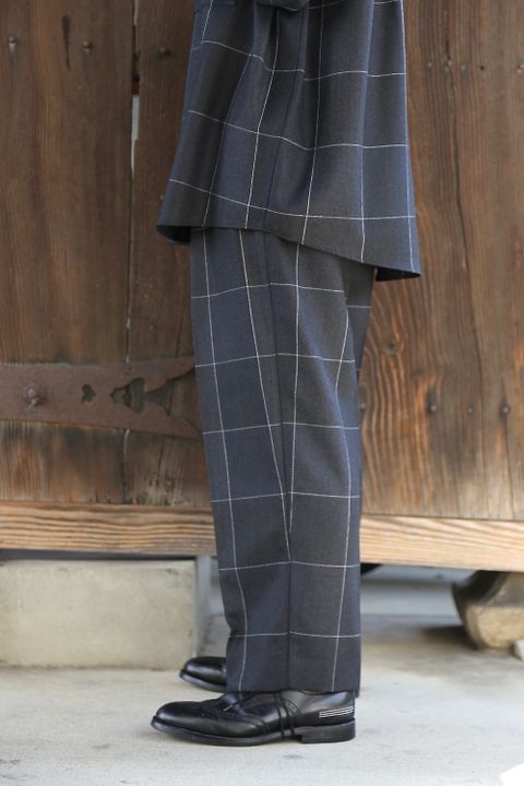 YOKE NAVY CHECKセットアップスタイル.2020.11.1.