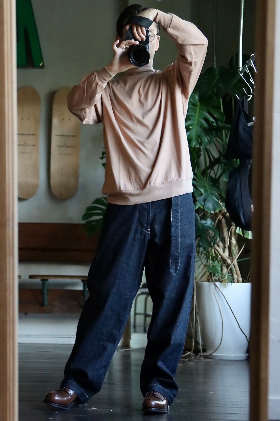 デニム/ジーンズblurhms 12.9oz DENIM LONG BELTED PANTS