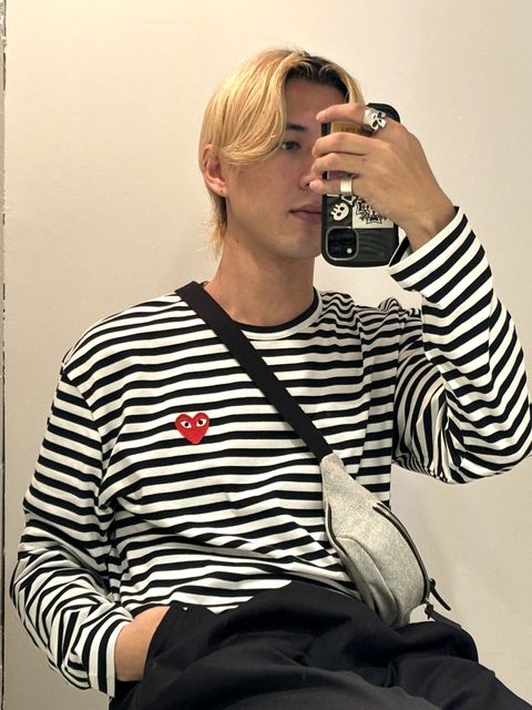 PLAY COMME des GARCONS ボーダーTシャツ style 2024.5.7