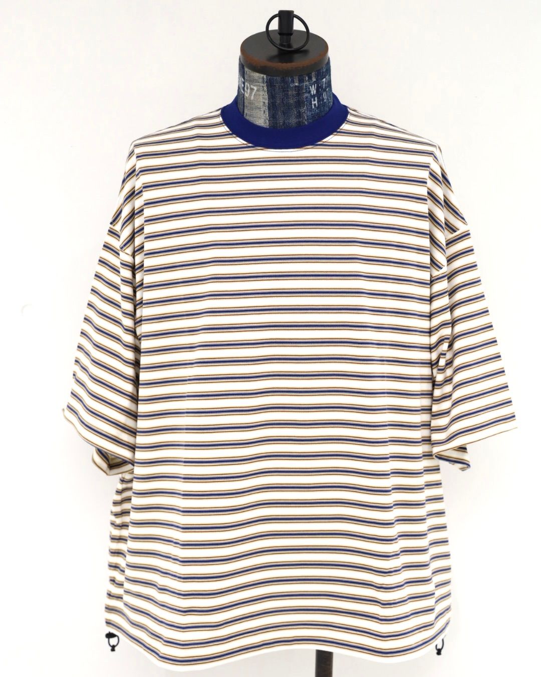 is-ness 26AW Balloon Border Short-sleeve T-Shirt(26AW_02_31SSSH05-1)BLUE x WINE☆新作発売！