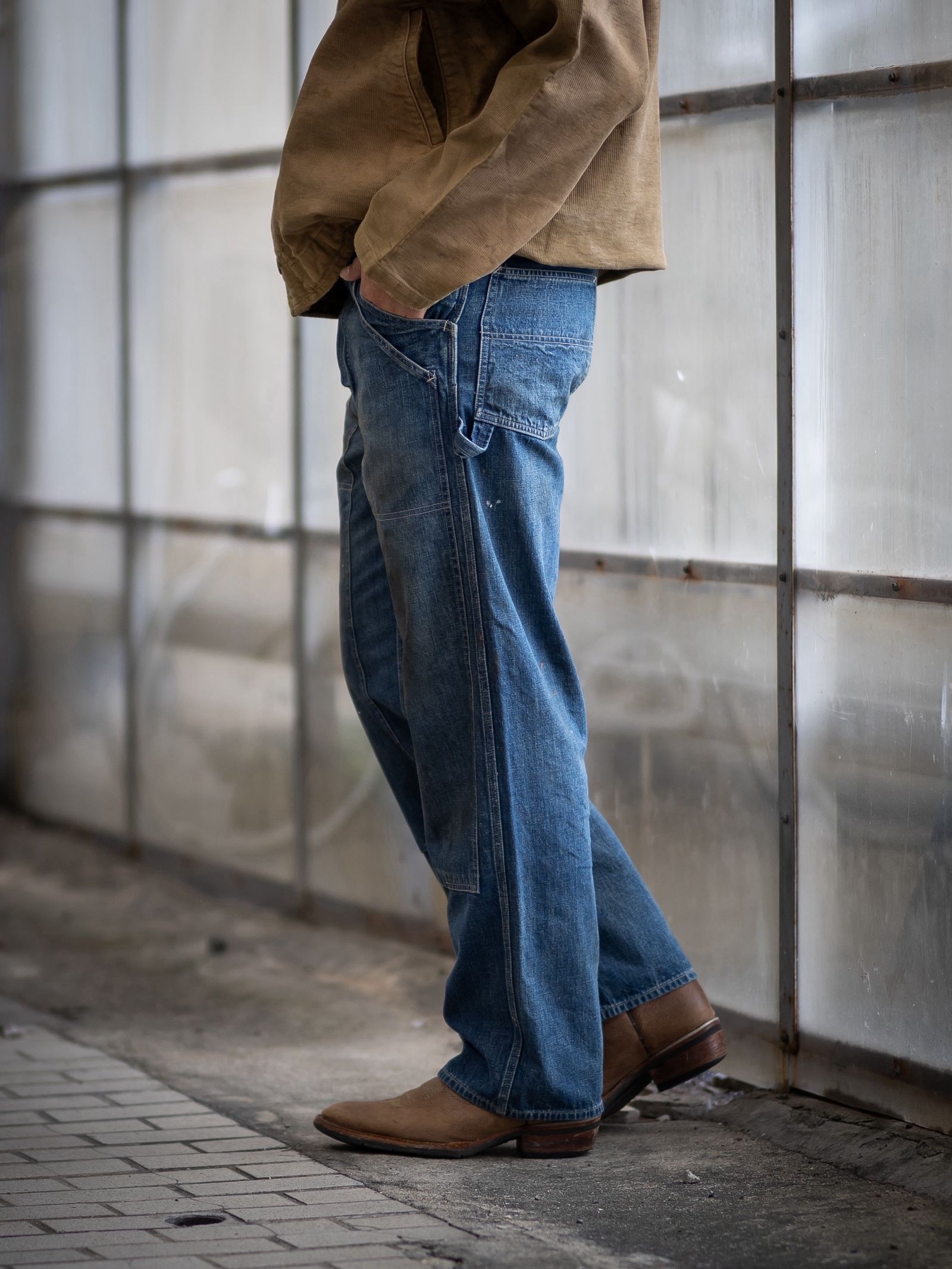 BOWWOW DOUBLE KNEE INDIGO DENIM PANTS MARK STYLE