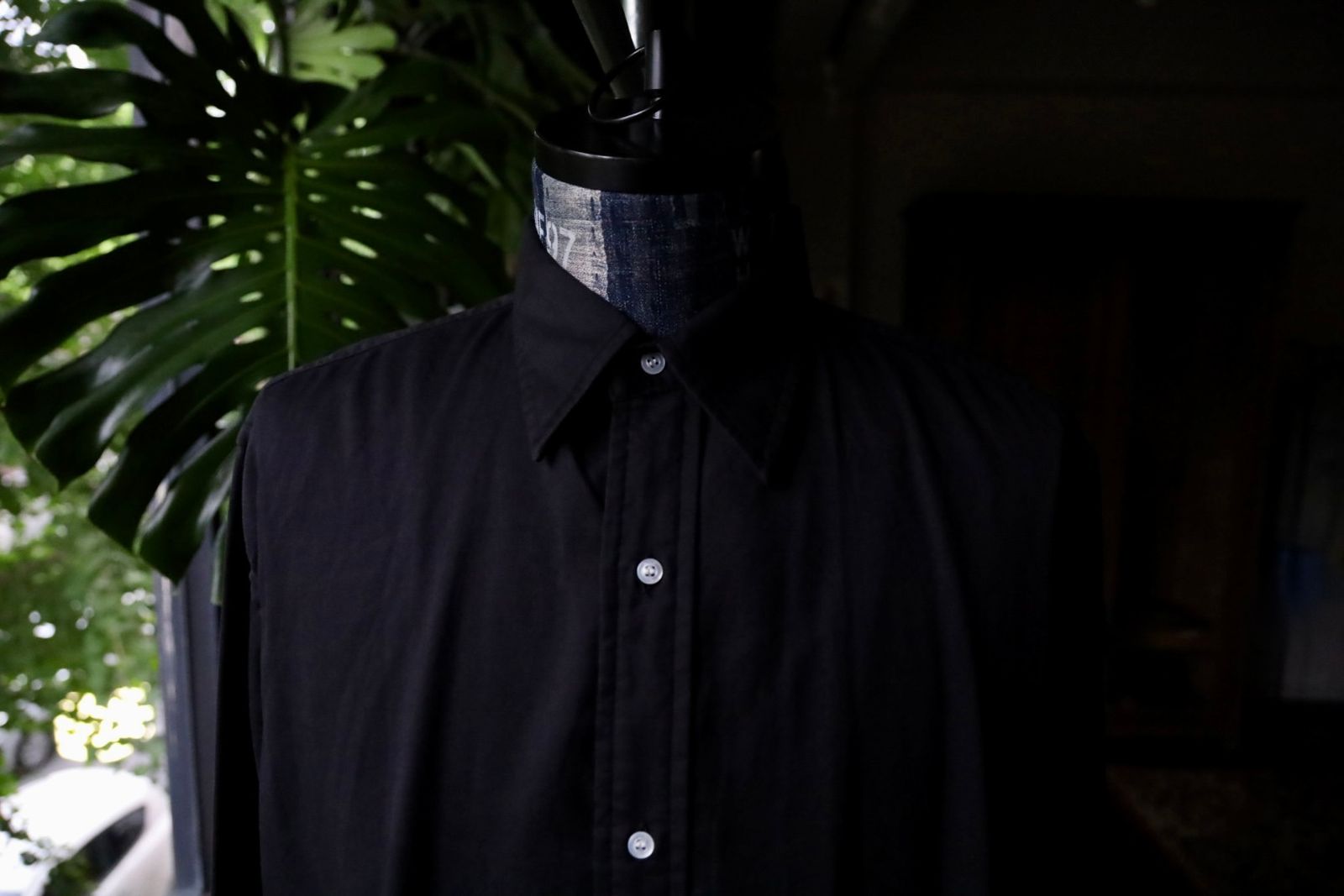 Double Weave Twill Regular Collar Shirt(24AAP-02-07H)BLACK