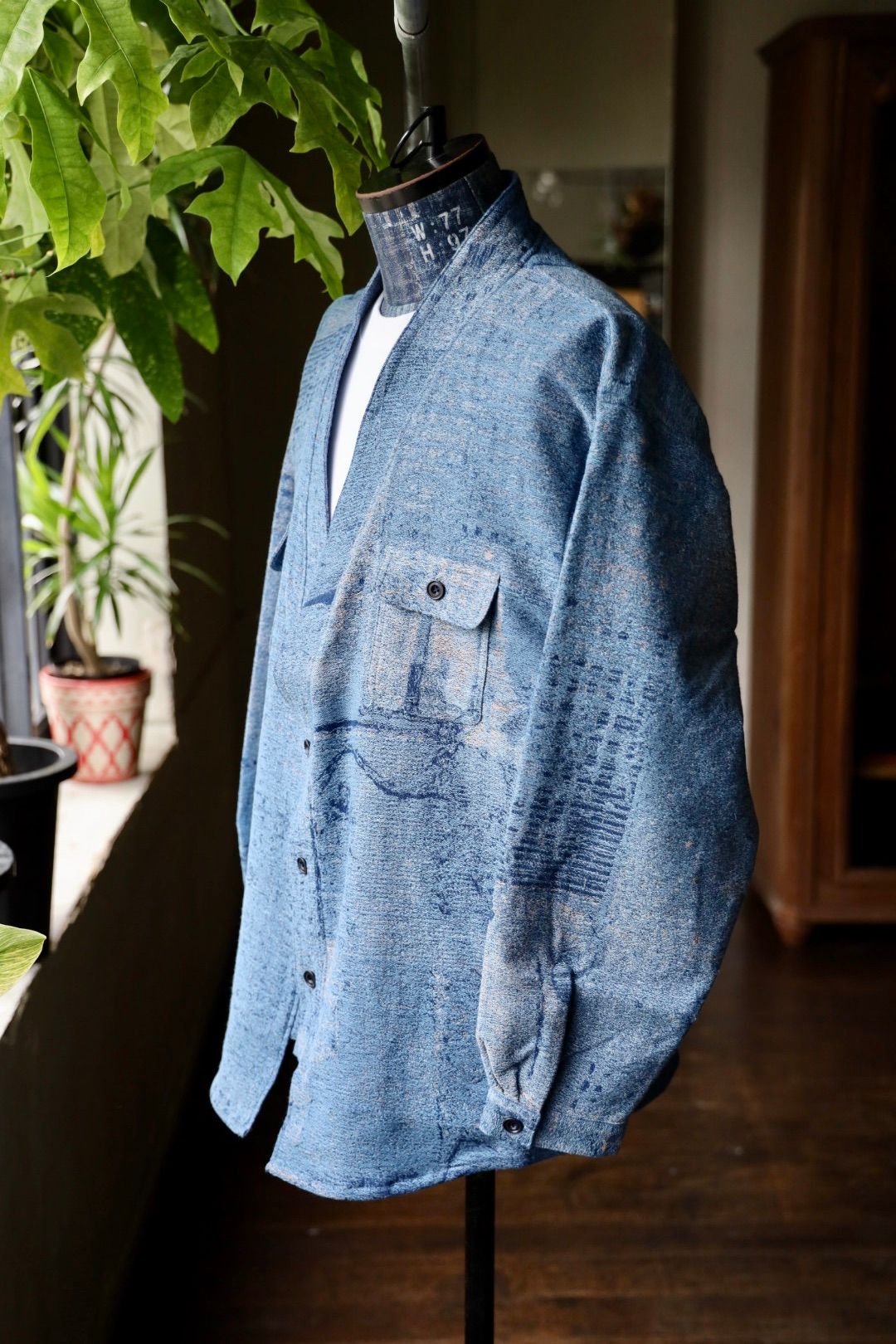 ファンダメンタル デニムシャツ BORO JAQUARD HAORI SHIRT 3YR WASH(FA25SH47U)INDIGO☆新作発売！