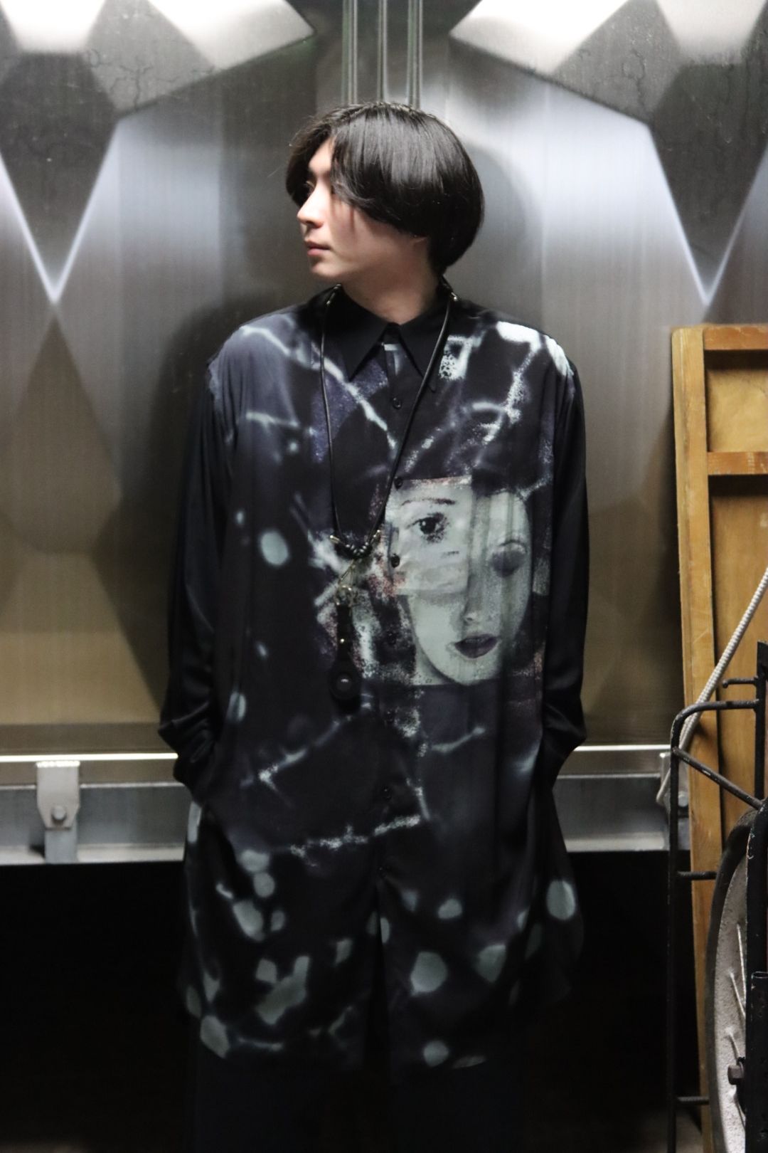 yohji yamamoto プリントオーバーサイズシャツ style.2022.12.11 