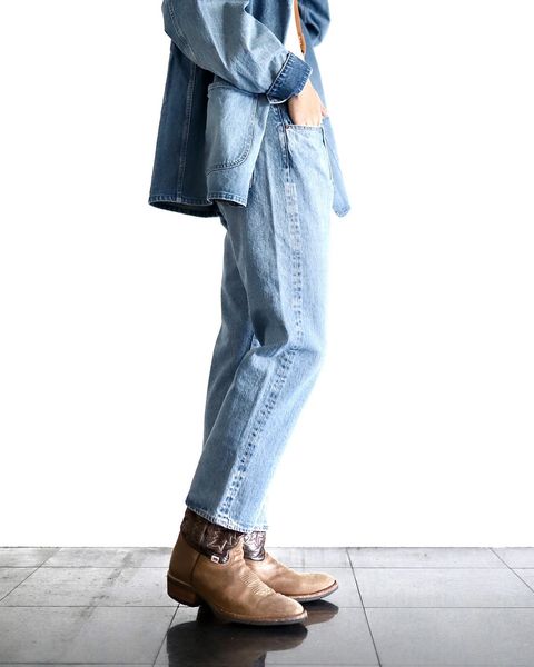 A.PRESSE アプレッセ Washed Denim Pantsスタイル